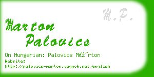 marton palovics business card